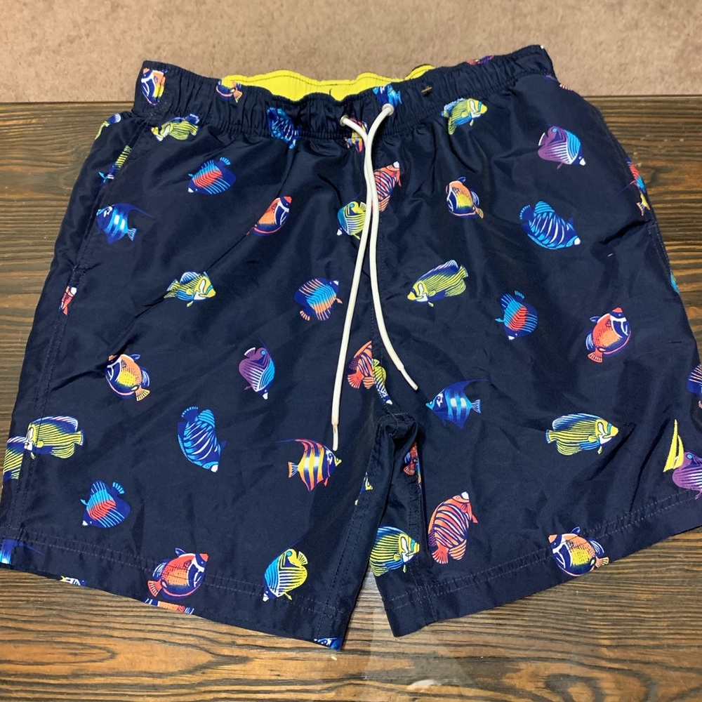 M nautica exotic fish theme novelty print swim trunks shorts. - Picture 1 of 9